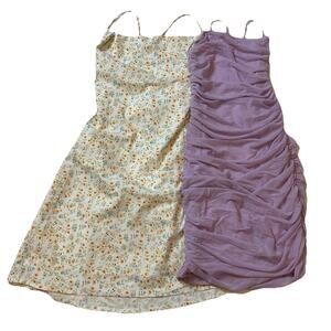 Princess Polly Mini Dress Sz 4 Lot Of 2 Purple & Floral Going Out Spring Break